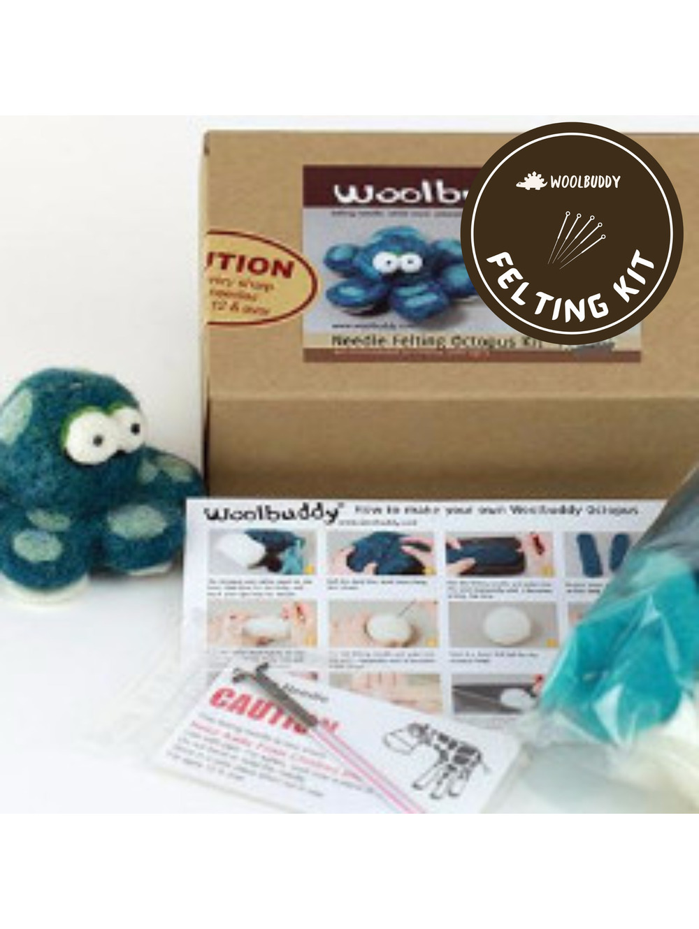 Woolbuddy - Needle Felting Octopus Kit